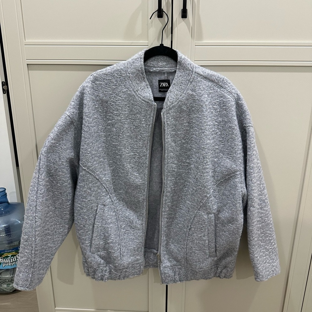 Zara Heather Gray Textured Jacket - Picture 3 of 5